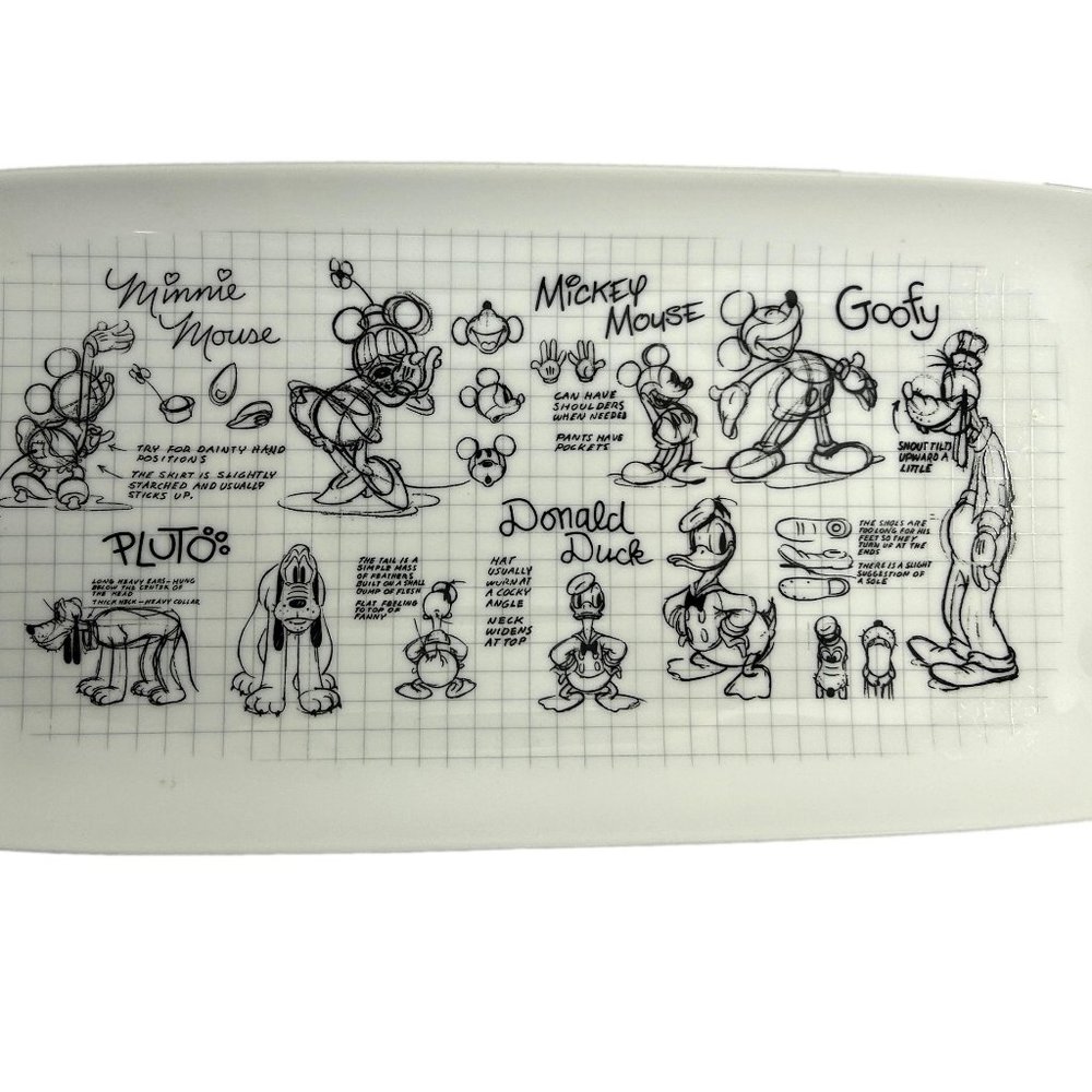 Sketchbook Disney Mickey Minnie Mouse Serving Tray Goofy Pluto Donald Duck 13.5"